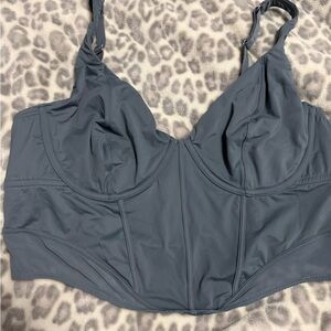 Women's light dusty blue corset top